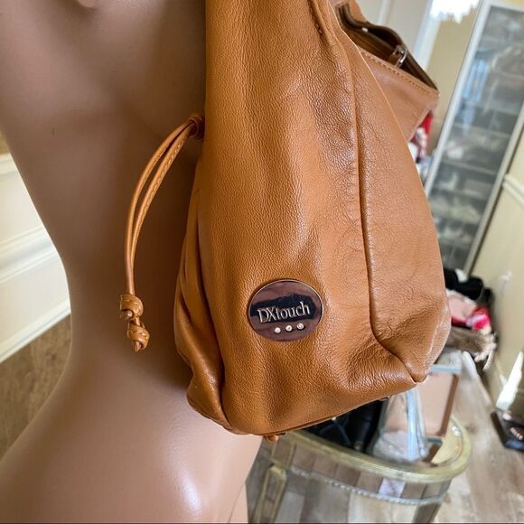 DX Touch camel leather Swarovski Crystals hobo bag - Picture 5 of 12